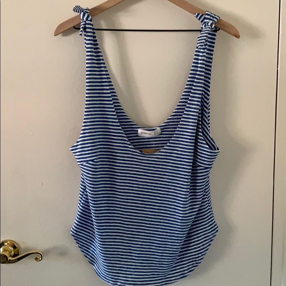 Stanton blue & white stripe tank top